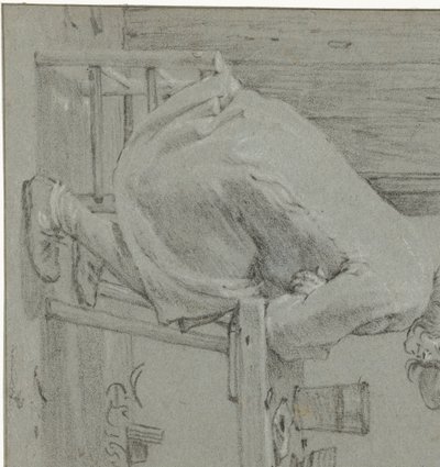 Mies istuu pöydässä tekijältä Cornelis Saftleven