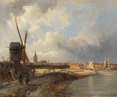 Näkymä Haagiin Näkymä Haagiin Delftse Vaartista 1700-luvulla tekijältä Cornelis Springer