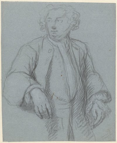 Muotokuva tuntemattomasta miehestä, jolla on pitkä takki, kolme neljäsosaa vasemmalla tekijältä Cornelis Troost (attributed to)