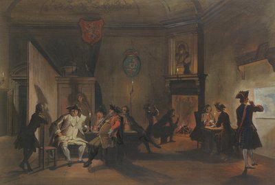 Sisustus sotilaiden kanssa tekijältä Cornelis Troost