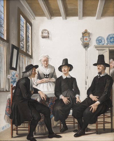 Saartje Jansilta pyydetään kättä avioliittoon, 1738 tekijältä Cornelis Troost