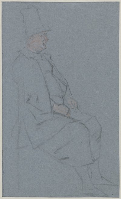 Istuva quaker, profiili oikealla tekijältä Cornelis Troost