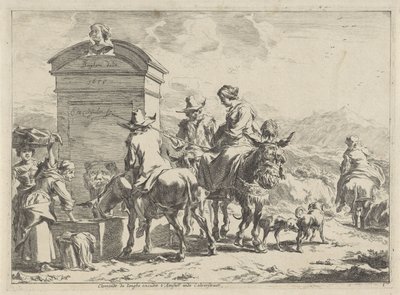 levähdyspaikka Maisemat (sarjan nimi) tekijältä Cornelis Visscher (II)
