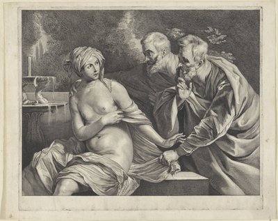 Susanna ja vanhimmat tekijältä Cornelis Visscher (II)