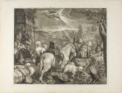 Abraham lähtee Haranista (Aabrahamin kutsuminen) tekijältä Cornelis Visscher
