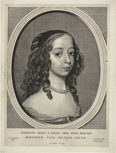 Albertine Agnes, Oranian Nassaun prinsessa, yhdeksästä muotokuvasta. tekijältä Cornelis Visscher