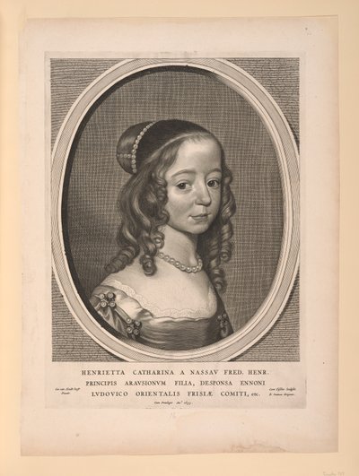 Henrietta Catharina, Oranian Nassaun prinsessa, Yhdeksästä muotokuvasta tekijältä Cornelis Visscher