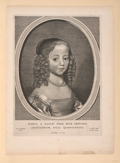 Maria, Oranian prinsessa Nassaun, yhdeksästä muotokuvasta. tekijältä Cornelis Visscher