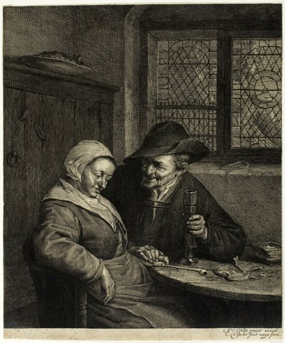 Vanha mies ja nainen tekijältä Cornelis Visscher