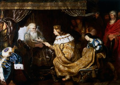 Daavid esittelee valtikka Salomolle, 1600-luvun alku tekijältä Cornelis de Vos