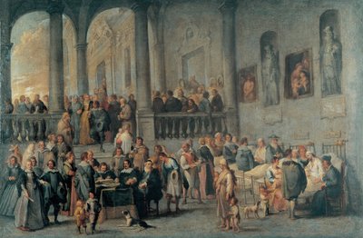 Wael, Cornelis, vierailla sairaiden luona (1592-1667). Öljy kankaalle, koko: 99x152, n. 1640, Strada Nuova -museo, Genova tekijältä Cornelis de Wael