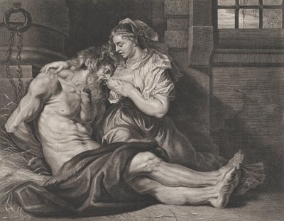 Cimon ja Pero, n. 1650-80. tekijältä Cornelis van Caukercken
