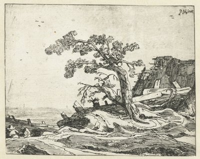 Maisema puun kanssa Neljä maisemaa (sarjan nimi) tekijältä Cornelis van Kittensteyn (attributed to)