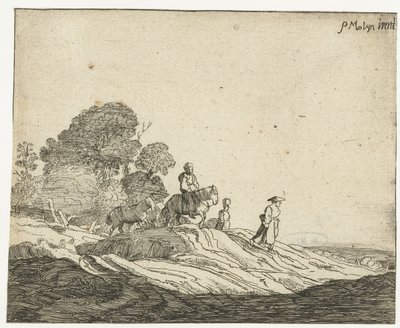 Maisema hevosten kanssa Neljä maisemaa (sarjan nimi) tekijältä Cornelis van Kittensteyn (attributed to)