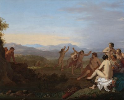 Satyyrit vakoilevat nymfejä Satyyrit kurkistamassa nymfiä tekijältä Cornelis van Poelenburch