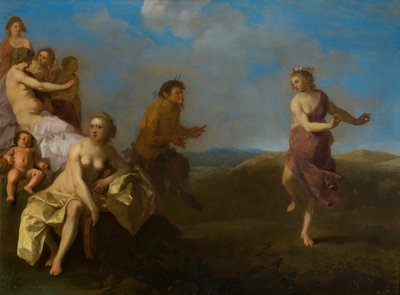 Nymfit ja satyyri, n. 1621 (öljy kuparille) tekijältä Cornelis van Poelenburgh or Poelenburch
