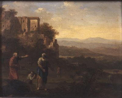 Hagarin ja Ismaelin karkottaminen tekijältä Cornelis van Poelenburgh or Poelenburch