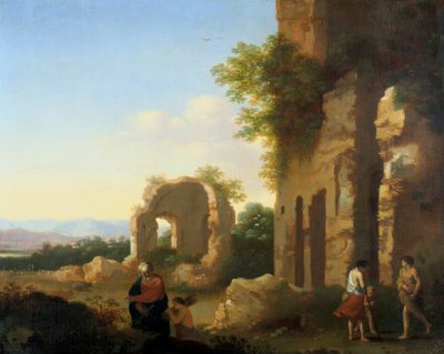 Abrahamin ja Iisakin lähtö, 1600-luku tekijältä Cornelis van Poelenburgh or Poelenburch