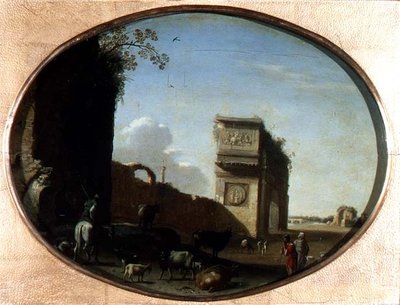Rooman rauniot tekijältä Cornelis van Poelenburgh or Poelenburch