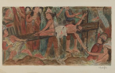 Ristin asemat nro 11. Jeesus on naulittu ristille, 1941. tekijältä Cornelius Christoffels