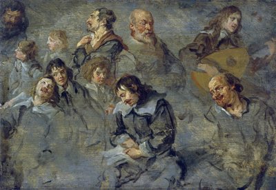 Schut, Cornelis (1597-1655) tutkimuksia miesten päistä tekijältä Cornelius I Schut