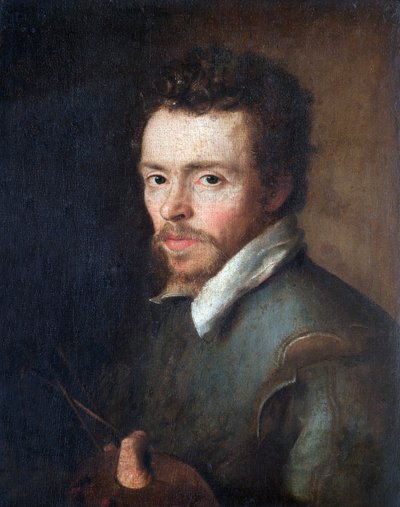 Tuntemattoman maalarin omakuva paletilla ja siveltimellä, 1596 tekijältä Cornelius Ketel