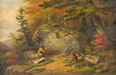 "Syksy Länsi-Kanadassa, Chippewayn intiaanit", Cornelius Krieghoffin öljymaalaus, 1865. tekijältä Cornelius Krieghoff