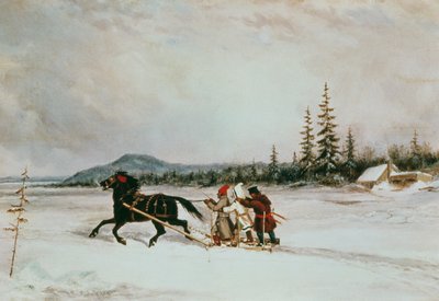 Asukkaat Sleighing, noin 1855 tekijältä Cornelius Krieghoff