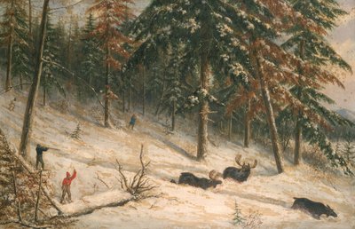 Metsästyshirvi (öljy) tekijältä Cornelius Krieghoff
