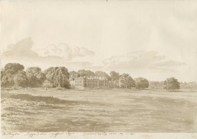 Chillington Hall: seepiapiirros tekijältä Cornelius Varley