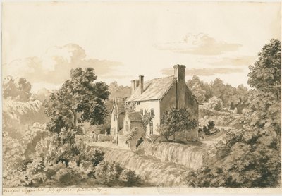 Woodford - Mökit: seepiapiirros, 27. heinäkuuta 1820 tekijältä Cornelius Varley