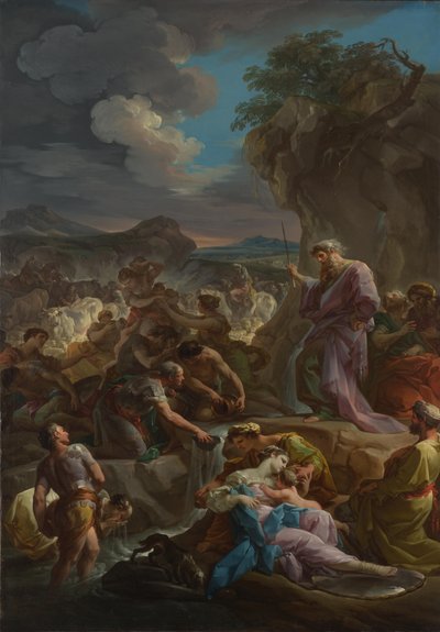 Mooses lyömässä kallioon, 1744 tekijältä Corrado Giaquinto