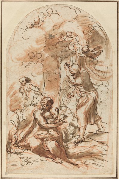 Tutkimus "Madonna della Scodellalle" [recto] tekijältä Correggio