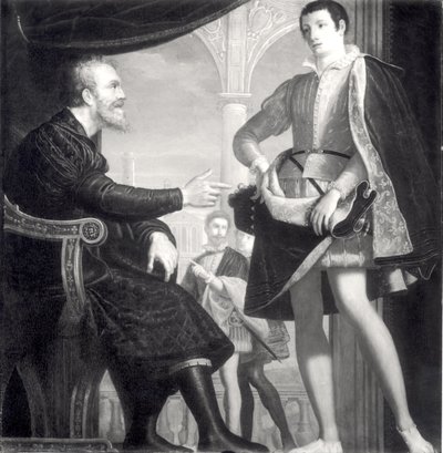 Michelangelo (1475-1564) ja Francesco I (1541-87) de Medici tekijältä Cosimo Gamberucci or Gambaruccio