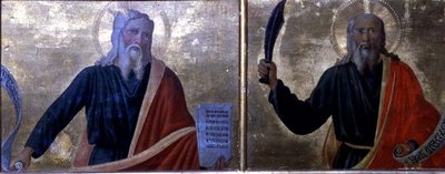 Mooses ja Abraham (tempera paneelissa) tekijältä Cosimo Rosselli