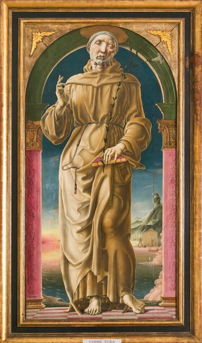 St. Anthony of Padova (öljy ja tempera paneelissa) tekijältä Cosimo Tura