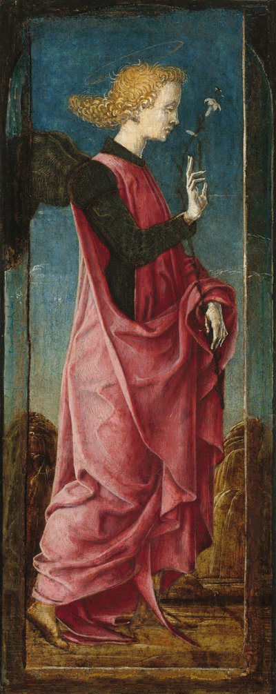 Arkkienkeli Gabriel [keskimmäinen vasen paneeli], n. 14701480. tekijältä Cosmè Tura