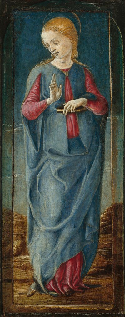 The Virgin Annunciate [oikea keskimmäinen paneeli], n. 14701480. tekijältä Cosmè Tura
