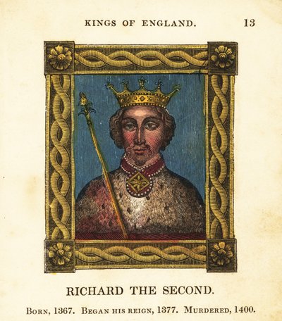Kuningas Richard Toisen muotokuva, Englannin kuningas Richard II, syntynyt 1367, alkoi hallita 1377 ja murhattiin 1400 tekijältä Cosmo Armstrong