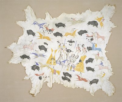 Scenes of Plains Indian Life, n. 1880 (pigmentti hirvennahalla) tekijältä Cotsiogo