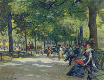 Hyde Park, Lontoo (öljy kankaalle) tekijältä Count Girolamo Pieri Nerli