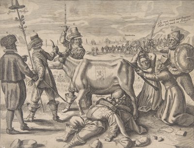 Taistelu flaamilaislehmästä, 1646. tekijältä Crispijn de Passe I