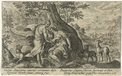 Apollo ja Hyacinthus Metamorfosen van Ovidius (sarjan nimi) tekijältä Crispijn van de Passe (I)