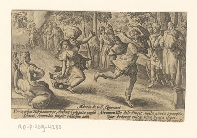 Atalanta en Hippomenes Metamorfosen van Ovidius (sarjan nimi) Metamorfoosi (sarjan nimi) tekijältä Crispijn van de Passe (I)