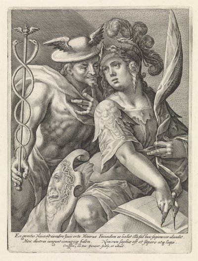 Mercury ja Minerva Jumalat ja jumalattaret rakastajina (sarjan nimi) tekijältä Crispijn van de Passe (I)