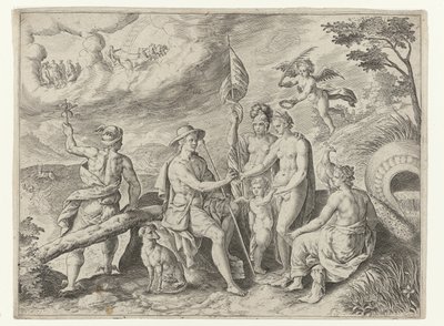 Pariisin tuomio Metamorphoses of Ovid (sarjan nimi) tekijältä Crispijn van de Passe (I)