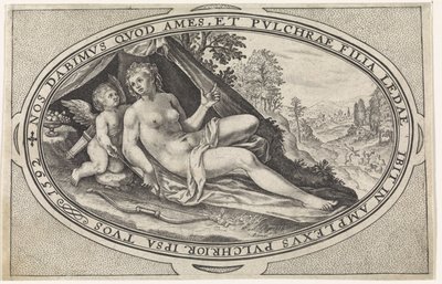Venus Jumalat ja jumalattaret, jotka osallistuvat Pariisin tuomioon (sarjan nimi) tekijältä Crispijn van de Passe (I)
