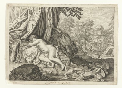Jupiter ja Callisto Metamorfosen van Ovidius (sarjan nimi) tekijältä Crispijn van de Passe (II) (attributed to)