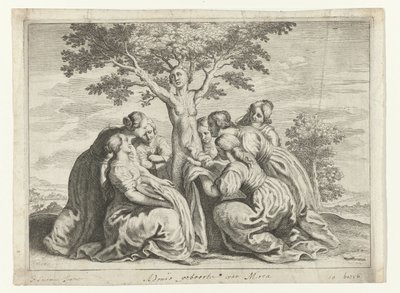 Adonisin syntymä Metamorphoses of Ovid (sarjan nimi) tekijältä Crispijn van de Passe (II) (workshop of)