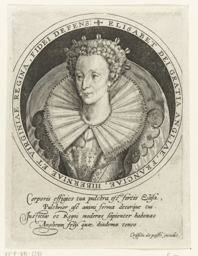 Englannin kuningatar Elizabeth I:n muotokuva tekijältä Crispin I de Passe